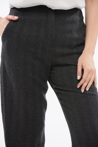 Pantaloni in Lana a Vita Alta