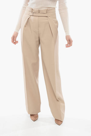 와이드 레그 팬츠 버클 장식