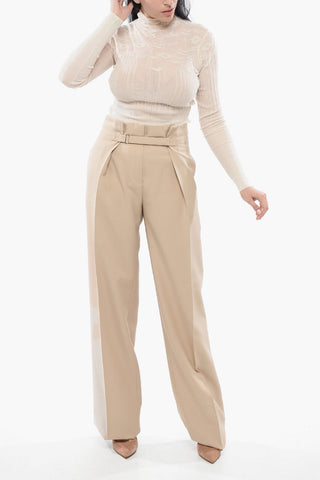 와이드 레그 팬츠 버클 장식