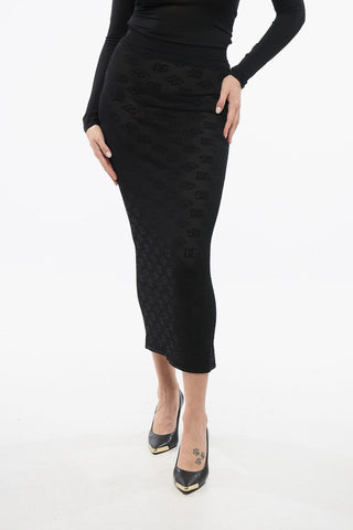 Gonna Tubino Stretchy con Monogram