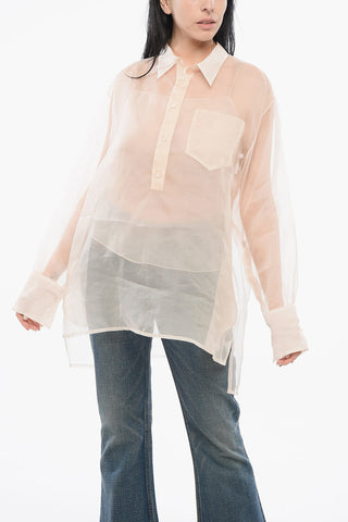 Transparente Seidenbluse mit Top
