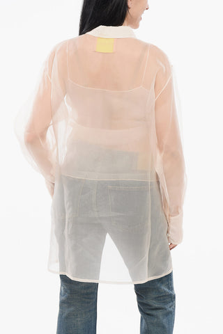 Transparente Seidenbluse mit Top