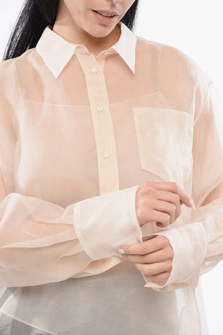 Transparente Seidenbluse mit Top