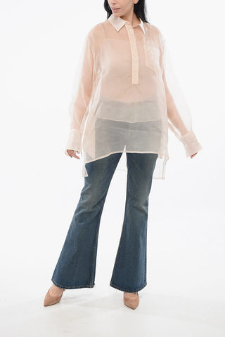 Transparente Seidenbluse mit Top