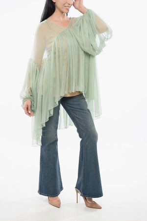 Chiffonkleid mit Plissee-Details