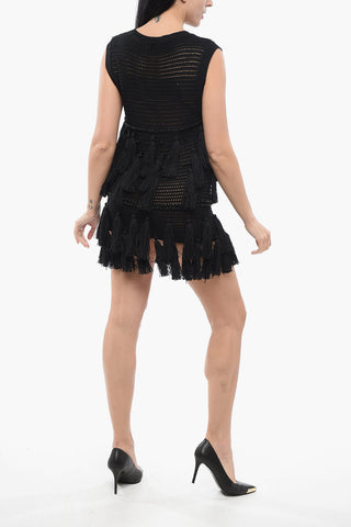 Vestito Crochet con Pennacchi