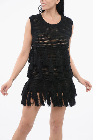Vestito Crochet con Pennacchi
