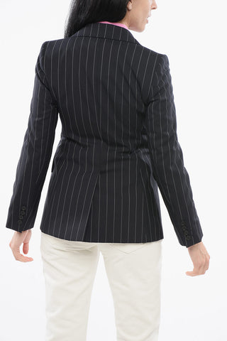 Pinstriped GALOSCE Blazer with Peak Lapel