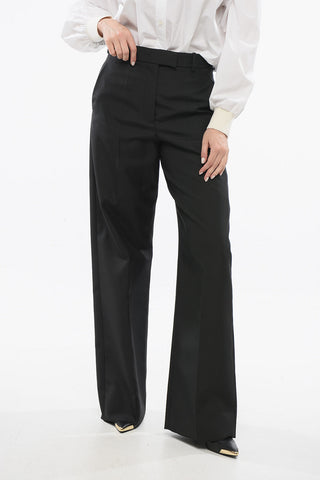 Pantaloni in Tinta Unita a Vita Alta con Passanti