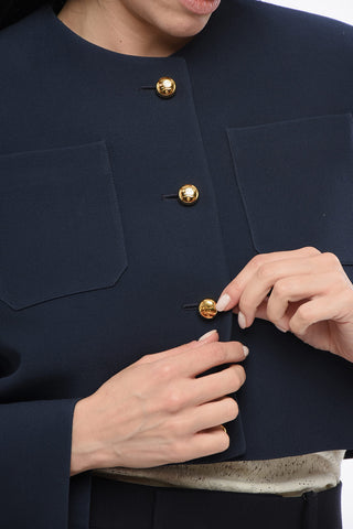 Blazer Crop in Misto Lana