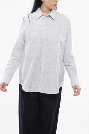 Bluse aus Baumwoll-Leinen-Mischung mit Karomuster