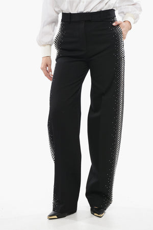 Jagger Wide-Leg Trousers with Strass