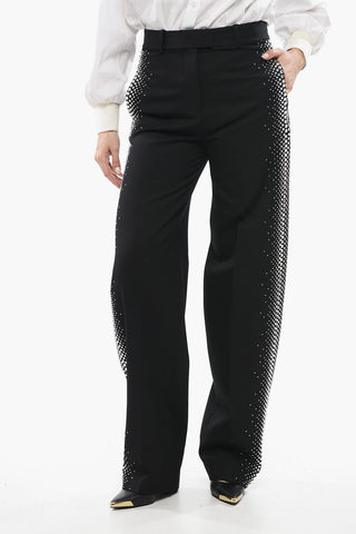 Jagger Wide-Leg Trousers with Strass