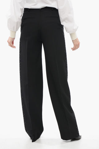 Jagger Wide-Leg Trousers with Strass