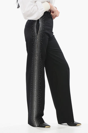 Jagger Wide-Leg Trousers with Strass