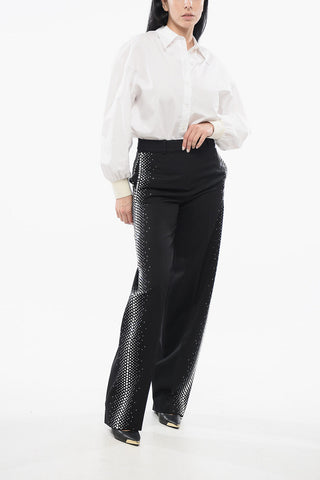 Jagger Wide-Leg Trousers with Strass