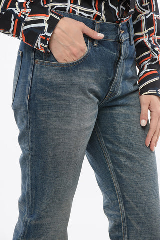 Jeans Svasati con Effetto Vintage