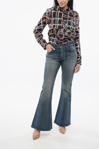 Jeans Svasati con Effetto Vintage