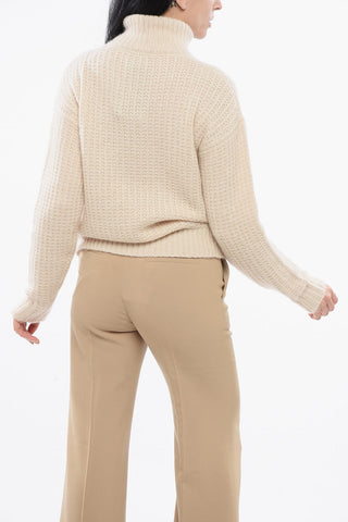 Turtleneck Cashmere Blend Pullover with Ton sur Ton Logo