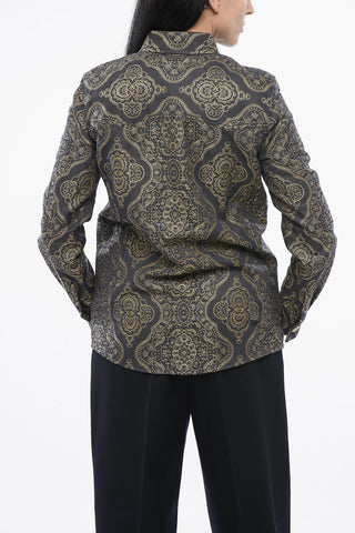 Linen Blend Saharan Shirt with Paisley Pattern