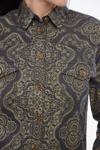 Linen Blend Saharan Shirt with Paisley Pattern