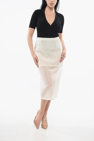 Sheer Silk Skirt with Layer