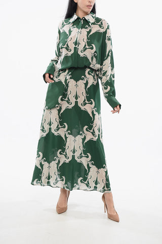 Vestito Chemisier in Seta con Stampa