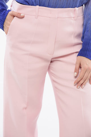 Crepe Wide Pants with Pleats