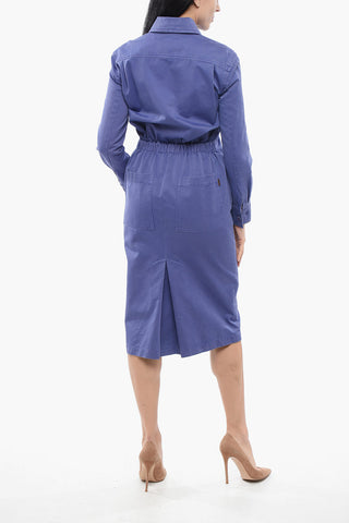 SFILATA CENNARE Denim Dress with Collar