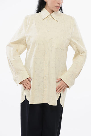 Cotton Blend Shirt with Checkered Embroidery