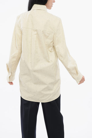 Cotton Blend Shirt with Checkered Embroidery