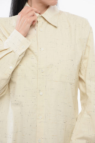 Cotton Blend Shirt with Checkered Embroidery