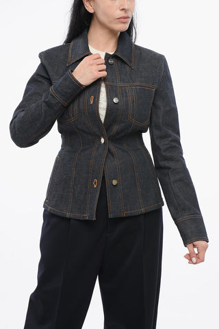 Giubbotto in Denim con Lavaggio Scuro