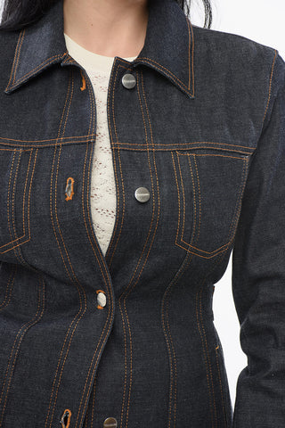 Giubbotto in Denim con Lavaggio Scuro