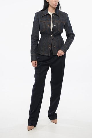 Giubbotto in Denim con Lavaggio Scuro