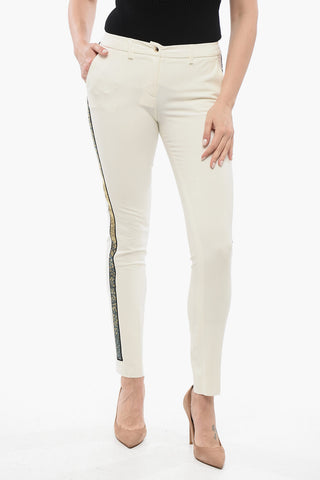 COUTURE Geradegeschnittene Hose VERONIQUE mit seitlichem Strassbesatz