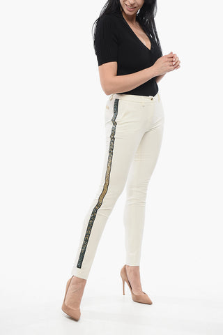 COUTURE Geradegeschnittene Hose VERONIQUE mit seitlichem Strassbesatz