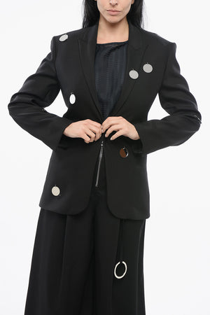Blazer aus Wolle mit Spitzrevers und Spiegeln