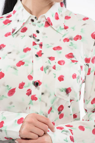 Spread Collar SPLASH Viscose Shirt