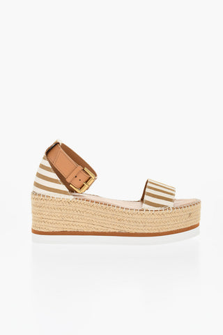 Striped GLYN Sandals With Espadrillas Sole 7 cm