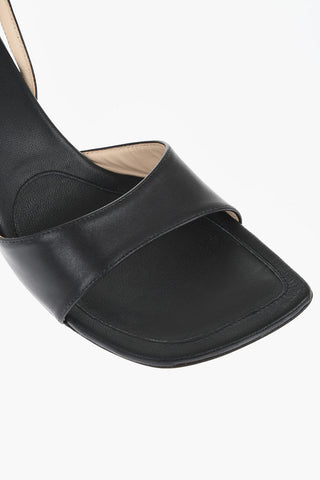Leather Sandals With Strap Heel 9 cm