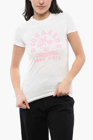 Crewneck T-Shirt GOOD VIBES with Print