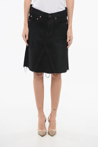Minirock aus Denim mit Cut-outs