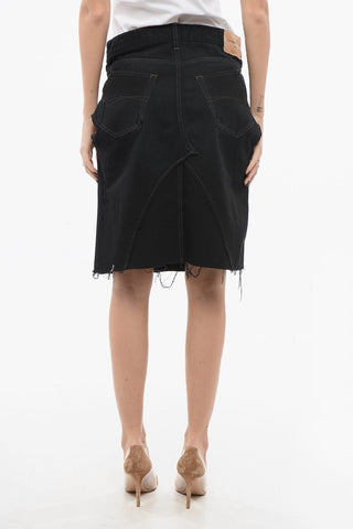 Minirock aus Denim mit Cut-outs