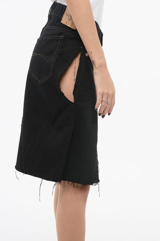 Minirock aus Denim mit Cut-outs