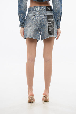 JEANS COUTURE Glittery Denim Shorts