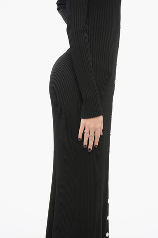 Abito Cardigan a Coste con Bottoni Gioiello