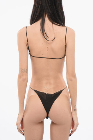 Semi-sheer Openback Bodysuit