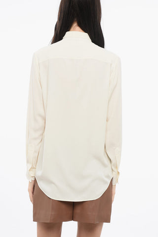 Silk-blended Shirt with Self-tie Detail
