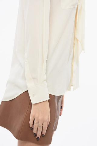 Silk-blended Shirt with Self-tie Detail